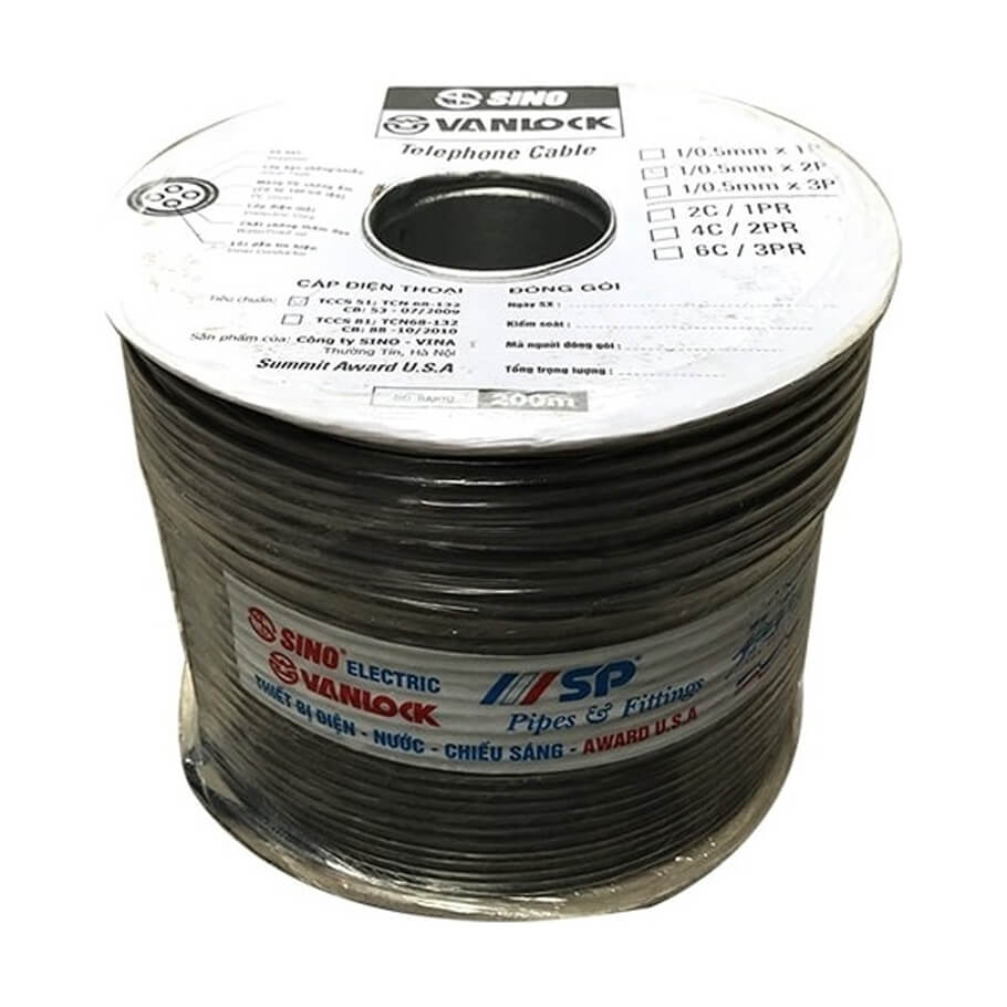 Dây điện thoại chống ẩm 4 ruột x 0,5mm SINO TLD1/0.5 x 2P/200
